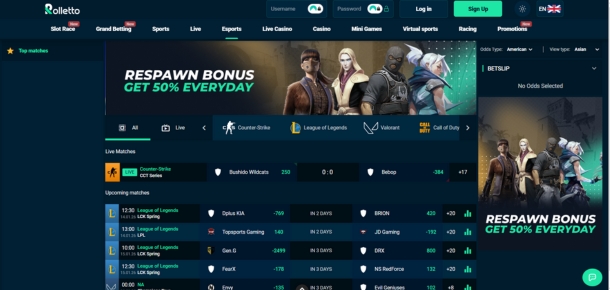 Rolletto CS2 Betting and Exclusive Bonuses
